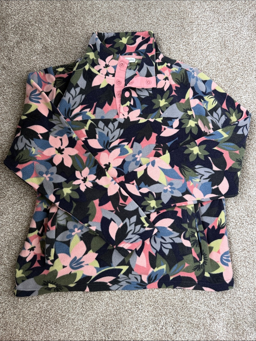 Vera Bradley Camo Floral Snap Fleece Pullover